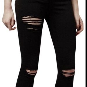 Topshop moto JAMIE black distressed ankle women's size w28 L30